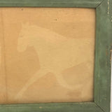 Chance Animal Silhouettes on Card in Old Green Painted Frame