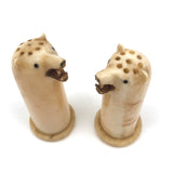 Alaskan Inuit Carved Tusk Polar Bear Salt and Pepper Shakers