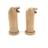 Alaskan Inuit Carved Tusk Polar Bear Salt and Pepper Shakers