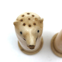 Alaskan Inuit Carved Tusk Polar Bear Salt and Pepper Shakers