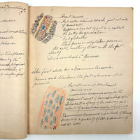 1901 Pathology/Bacteriology Marbled Cover Notebook with Gorgeous Colored Pencil Illustrations Throughout, NYC
