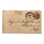 1861 Cover with Poignant Cancellation and Upside Down Year: New York to Stoughton, MA