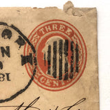 1861 Cover with Poignant Cancellation and Upside Down Year: New York to Stoughton, MA