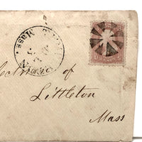 Beautiful Cover with Fancy Cancellation #1: 1867 To Selectmen of Littleton, from Templeton MA