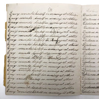 Without a Friend The World is a Wilderness, Late 19th C. Penmanship Practice Notebook