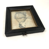 Early Graphite Folk Art Portrait, Framed