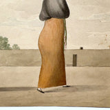 Marvelous Antique Watercolor of Two Peruvian "Tapada Limeña"  Veiled Women with One Eye Exposed