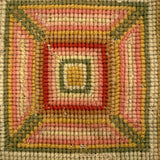 Radiant Geometric Design Antique Wool on Cotton Needlepoint Candlemat