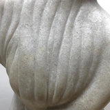 Large Carved Marble Veiled Woman Sculpture with Raised Arm