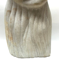 Large Carved Marble Veiled Woman Sculpture with Raised Arm