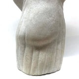 Large Carved Marble Veiled Woman Sculpture with Raised Arm