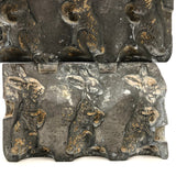 Old Pewter Row of Rabbits Mold