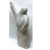 Large Carved Marble Veiled Woman Sculpture with Raised Arm