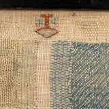 Gorgeous 1772 (!) Dutch Darning Sampler with Needlepoint Name and Date, Framed as Found