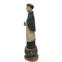 Beautifully Aged, Serene Antique Carved Santos with Colorful Base