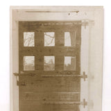 Early Door with Six Panes and View of Winter Trees, Very Painterly Antique RPPC