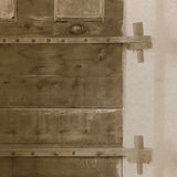 Early Door with Six Panes and View of Winter Trees, Very Painterly Antique RPPC