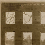 Early Door with Six Panes and View of Winter Trees, Very Painterly Antique RPPC