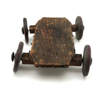 Very Sweet Little Homade Toy Cart with Red Wheels and Many Nails