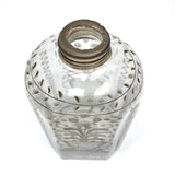 Wonderful Early Etched Glass Bottle/Flask with Flowers in Urns and Threaded Neck