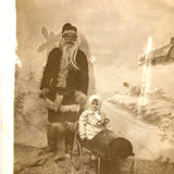 Bundled Up Two Year Old with Santa! Old Real Photo Postcard