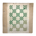 Elegant Old Green and White Froebel Kindergarten Paper Weaving