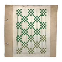 Elegant Old Green and White Froebel Kindergarten Paper Weaving