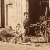 Boy, Cow, Dog, Pregnant Mother, Couple, Beautiful Antique Mounted Albumen Farm Photograph