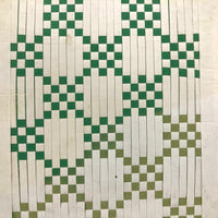 Elegant Old Green and White Froebel Kindergarten Paper Weaving