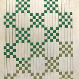 Elegant Old Green and White Froebel Kindergarten Paper Weaving