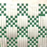 Elegant Old Green and White Froebel Kindergarten Paper Weaving