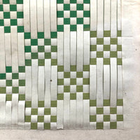 Elegant Old Green and White Froebel Kindergarten Paper Weaving