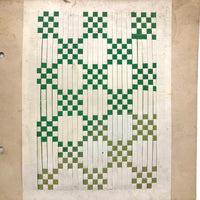 Elegant Old Green and White Froebel Kindergarten Paper Weaving