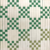 Elegant Old Green and White Froebel Kindergarten Paper Weaving