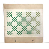 Elegant Old Green and White Froebel Kindergarten Paper Weaving