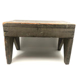 Excellent Antique Primitive Green-Gray Painted Stool