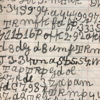 One Last Notebook Page with Cipher Writing (and God Loves You + Clippings on Reverse), 1887