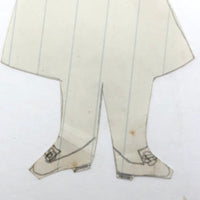 Polka Dots and Bird in Hand, Wonderful Antique Handmade Paper Doll