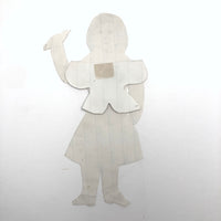 Polka Dots and Bird in Hand, Wonderful Antique Handmade Paper Doll