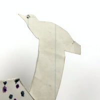 Polka Dots and Bird in Hand, Wonderful Antique Handmade Paper Doll