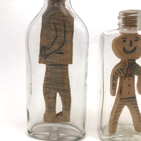 Pair of Double Sided Whimsy People in Bottles!