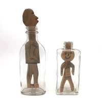 Pair of Double Sided Whimsy People in Bottles!