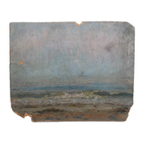 Atmospheric Early 20th C. Elton Ernest Thresher Seascape (some damage)