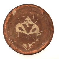 Pre-Columbian Clay Bowl with Skull-and-Crossbones-Like Paint Remnants