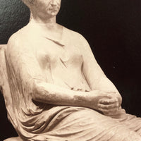 Late 19th C. Grand Tour Albumen Photo of Seated Woman (formerly described as Agrippina the Younger), Naples Museum