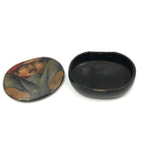 Early 19th C. British Lacquered Papier Mache Snuff Box, View From Below!