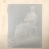 Late 19th C. Grand Tour Albumen Photo of Seated Woman (formerly described as Agrippina the Younger), Naples Museum