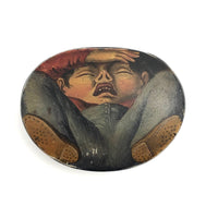 Early 19th C. British Lacquered Papier Mache Snuff Box, View From Below!