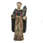 One Eyed Saint Anthony (?) with Mary and Baby Jesus in Hand, Antique Carved Santos in Polychome