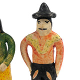 Charming, Colorful Vintage Mexican Folk Art Pottery Couple, Presumed Aurelio Flores